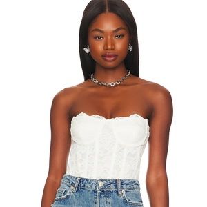 NWT Oskar Bodysuit in Orchid White Bardot XS